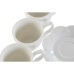 Satz mit Tassen- und Tellern DKD Home Decor Weiß natürlich Bambus Porzellan 90 ml