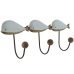 Wall mounted coat hanger Home ESPRIT White Sky blue Metal Paolownia wood Whale 45 x 10 x 17,5 cm (2 Units)