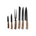 Set Noževa Home ESPRIT Crna Nehrđajući Čelik Drvo akacije 4 x 1 x 33 cm 6 Dijelovi