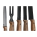 Set Noževa Home ESPRIT Crna Nehrđajući Čelik Drvo akacije 4 x 1 x 33 cm 6 Dijelovi