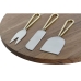 Cutting board DKD Home Decor Golden Natural Stainless steel Acacia 35,5 x 35,5 x 1,5 cm (4 Pieces)