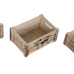 zestaw dekoracyjnych pudełek Home ESPRIT Brązowy Czarny Drewno paulowni Mapa Świata 39 x 28 x 14,5 cm (5 Części)