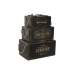 Krabice na uskladnenie Home ESPRIT Čierna Jedľové drevo 38 x 24 x 20 cm 3 Kusy