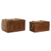 Sandėliavimo dėžės Home ESPRIT Natūralus Eglės mediena 38 x 24 x 22 cm 4 Dalys
