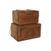 Storage boxes Home ESPRIT Natural Fir wood 38 x 24 x 22 cm 4 Pieces
