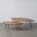 Conjunto de 2 mesas Preto Natural 110 x 63 x 40 cm (2 Unidades)