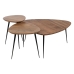Souprava 3 stolů Černý Přírodní Železo Akátové dřevo 86 x 81 x 43 cm (3 kusů)
