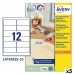 Printer Labels Avery L4743REV White 25 Sheets 99,1 x 42,3 mm (5 Units)
