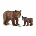 Figurer Schleich 42473 Maman grizzly avec ourson Plast