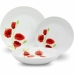 China Tableware White Poppy 18 Pieces