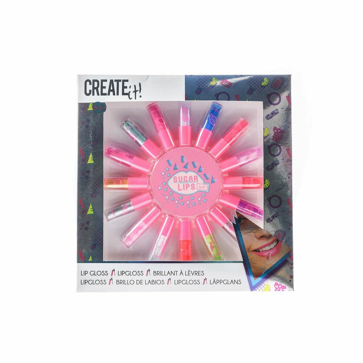 Lipgloss Create It Sugar Lips Multifarvet (16 pcs)