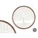 Decoración de Pared Blanco Marrón Madera de mango Árbol de la vida 90 x 90 x 3 cm