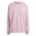 Moteriškas džemperis be gobtuvo Adidas Studio Lounge 3 bandas Rožinė