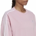 Women’s Sweatshirt without Hood Adidas Studio Lounge 3 bandas Pink