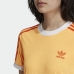 Women’s Short Sleeve T-Shirt Adidas Originals 3 Stripes Orange