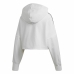 Damen Sweater mit Kapuze Adidas Cropped Weiß