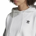 Γυναικείο Φούτερ με Κουκούλα Adidas Cropped Λευκό