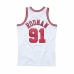 Μπλουζάκι μπάσκετ Mitchell & Ness Chicago Bulls 91 - Dennis Rodman Λευκό