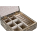 Κουτί-μπιζουτιέρα DKD Home Decor 17,5 x 17,5 x 6,3 cm Σαμπάνια Φυσικό Αλουμίνιο