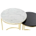 Conjunto de 2 mesas DKD Home Decor Branco Preto Dourado 40 x 40 x 46,5 cm