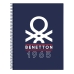 Notitieboekje Benetton Varsity Grijs Marineblauw A4 120 Lakens