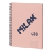 Σημειωματάριο Milan 430 Ροζ A4 80 Φύλλα (3 Μονάδες)