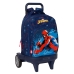 Skoleryggsekk med Hjul Spider-Man Neon Marineblå 33 X 45 X 22 cm