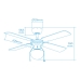 Stropni ventilator z lučko EDM 33800 Caribe Bela 50 W
