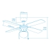 Plafondventilator met licht EDM 33801 Caribe Sudrabains 50 W
