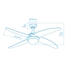 Ceiling Fan with Light EDM 33806 Caspio White 60 W