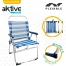 Fotel plażowy Aktive Niebieski Biały 48 x 88 x 50 cm Aluminium Składany (4 Sztuk)