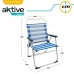 Strand szék Aktive Kék Fehér 48 x 88 x 50 cm Alumínium Összecsukható (4 egység)
