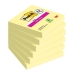 Karteczki przyklejane Post-it Super Sticky Żółty 76 x 76 mm 6 Części (24 Sztuk)