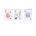 Set de 3 tablouri Crochetts Alice Multicolor Lemn MDF 33 x 43 x 2 cm Iepure Inimi Fată Elefant (3 Piese)