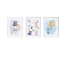 Jeu de 3 tableaux Crochetts Alice Multicouleur Bois MDF 33 x 43 x 2 cm Lapin Chapeau Fille (3 Pièces)
