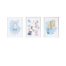 Sada 3 obrazů Crochetts Alice Vícebarevný Dřevo MDF 33 x 43 x 2 cm Králík Klobouk Dívka (3 Kusy)