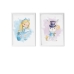 Sada 2 obrazů Crochetts Alice Vícebarevný Dřevo MDF 33 x 43 x 2 cm Králík (2 Kusy)