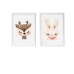 Set of 2 pictures Crochetts Multicolour MDF Wood 33 x 43 x 2 cm Rabbit Deer (2 Pieces)