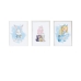 Набор из трех картин Crochetts Alice Разноцветный Деревянный MDF 33 x 43 x 2 cm Цветы Кролик девочка (3 Предметы)