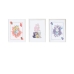 Sada 3 obrazů Crochetts Alice Vícebarevný Dřevo MDF 33 x 43 x 2 cm Králík Srdce Dívka (3 Kusy)
