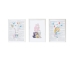 Set di 3 quadri Crochetts Alice Multicolore Legno MDF 33 x 43 x 2 cm Coniglio Fiori Bambina (3 Pezzi)