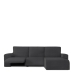 Sohvapöydän päällinen, jossa on lyhyt oikea käsivarsi Eysa JAZ Tumman harmaa 120 x 120 x 360 cm