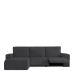 Sohvapöydän päällinen, jossa on lyhyt vasen käsivarsi Eysa JAZ Tumman harmaa 120 x 120 x 360 cm