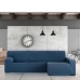 Κάλυμμα για καναπέ με σκαμπό δεξιό μεγάλο μπράτσο Eysa TROYA Μπλε 170 x 110 x 310 cm