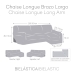 Left long arm chaise longue cover Eysa BRONX Grey 170 x 110 x 310 cm
