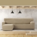 Κάλυμμα για καναπέ με σκαμπό αριστερό μικρό μπράτσο Eysa JAZ Μπεζ 120 x 120 x 360 cm