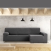 Κάλυμμα για καναπέ με σκαμπό δεξιό μεγάλο μπράτσο Eysa JAZ Σκούρο γκρίζο 180 x 120 x 360 cm