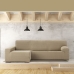 Κάλυμμα για καναπέ με σκαμπό αριστερό μεγάλο μπράτσο Eysa JAZ Μπεζ 180 x 120 x 360 cm