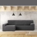Κάλυμμα για καναπέ με σκαμπό αριστερό μεγάλο μπράτσο Eysa JAZ Σκούρο γκρίζο 180 x 120 x 360 cm