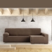 Κάλυμμα για καναπέ με σκαμπό δεξιό μεγάλο μπράτσο Eysa JAZ Καφέ 180 x 120 x 360 cm